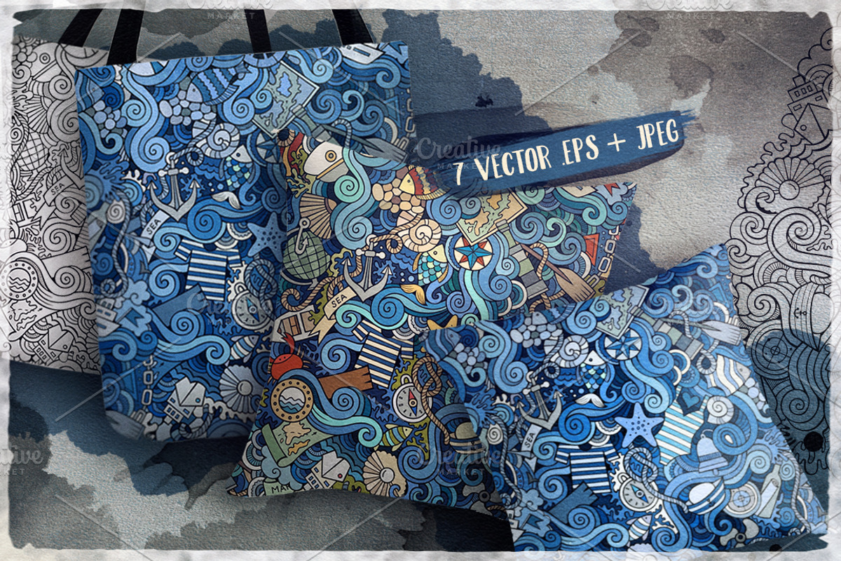 Nautical Endless Patterns, a Pattern Graphic by BALABOLKA (Photo 3 of 5)