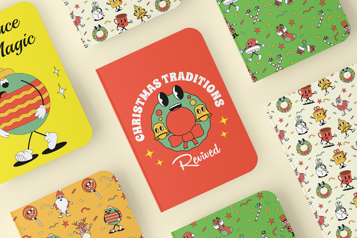 Christmas Groovy Illustration, a Seasonal Illustration by Kohesif Studio (Photo 3 of 6)