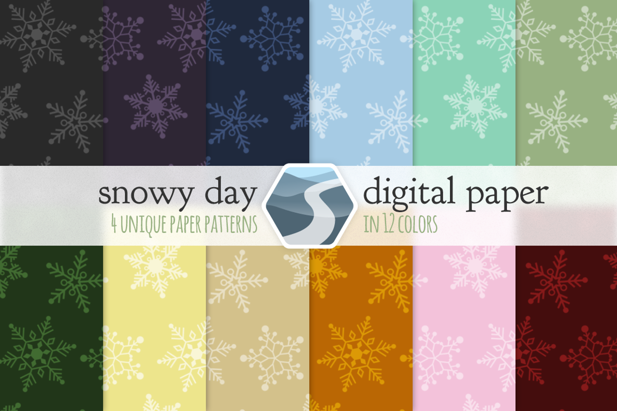 Snowy Day Digital Paper preview 4