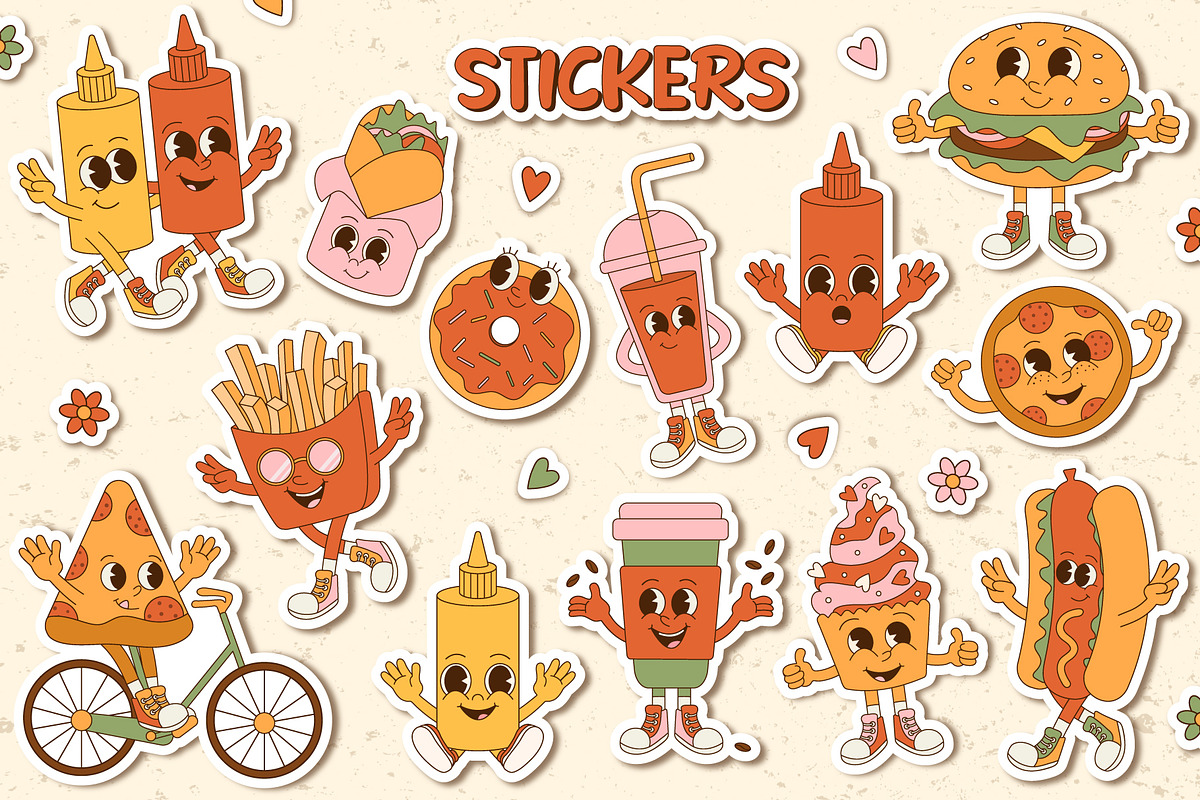 Groovy Fast Food Collection, a Food Illustration by Alla's Creations (Photo 2 of 15)