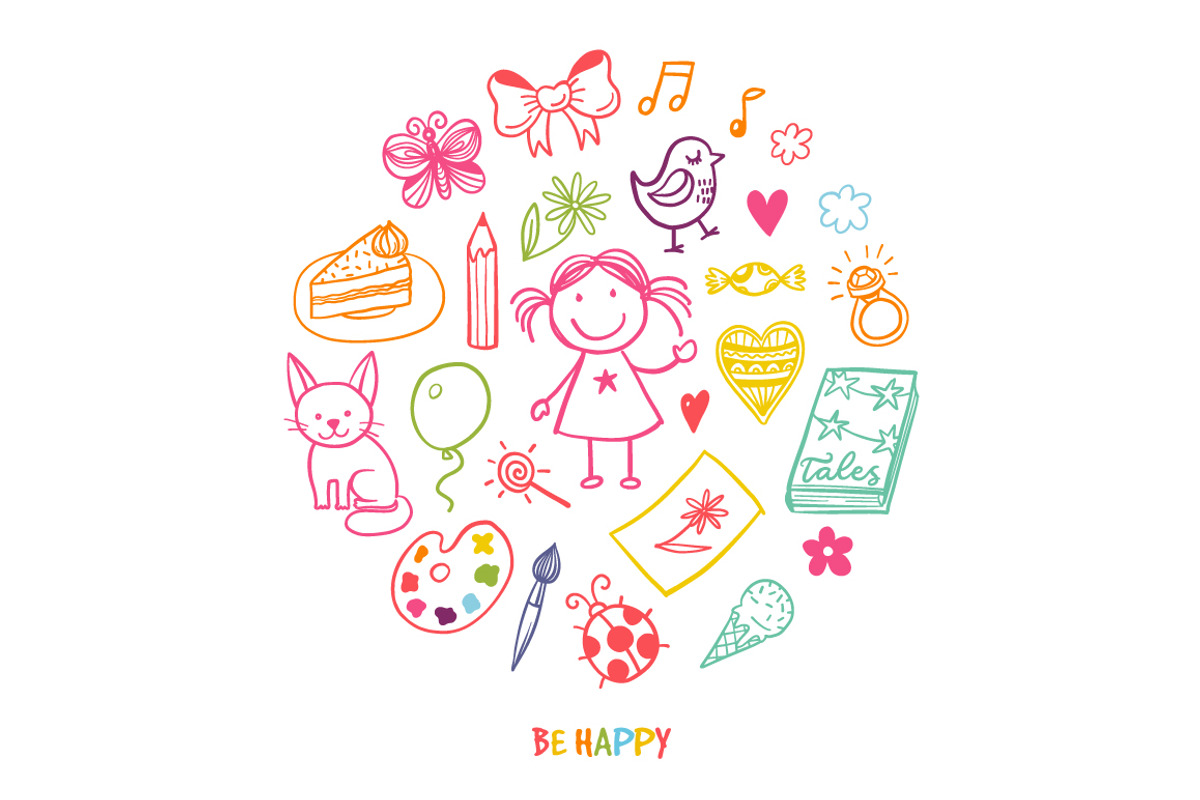 Children's drawing vector set, an Education Illustration by Hala (Photo 4 of 5)