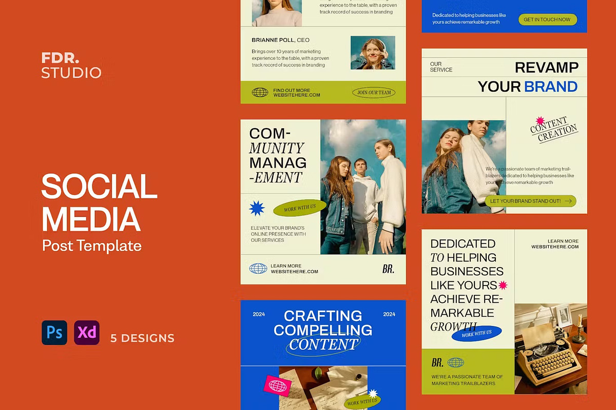 Marketing Social Media Template, a Social Media Template by FDR Studio (Photo 1 of 3)