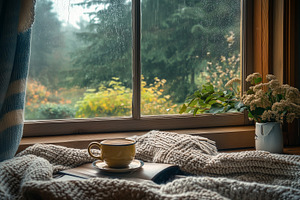 Cozy rainy afternoon scene, a Food & Drink Photo by MistyDay