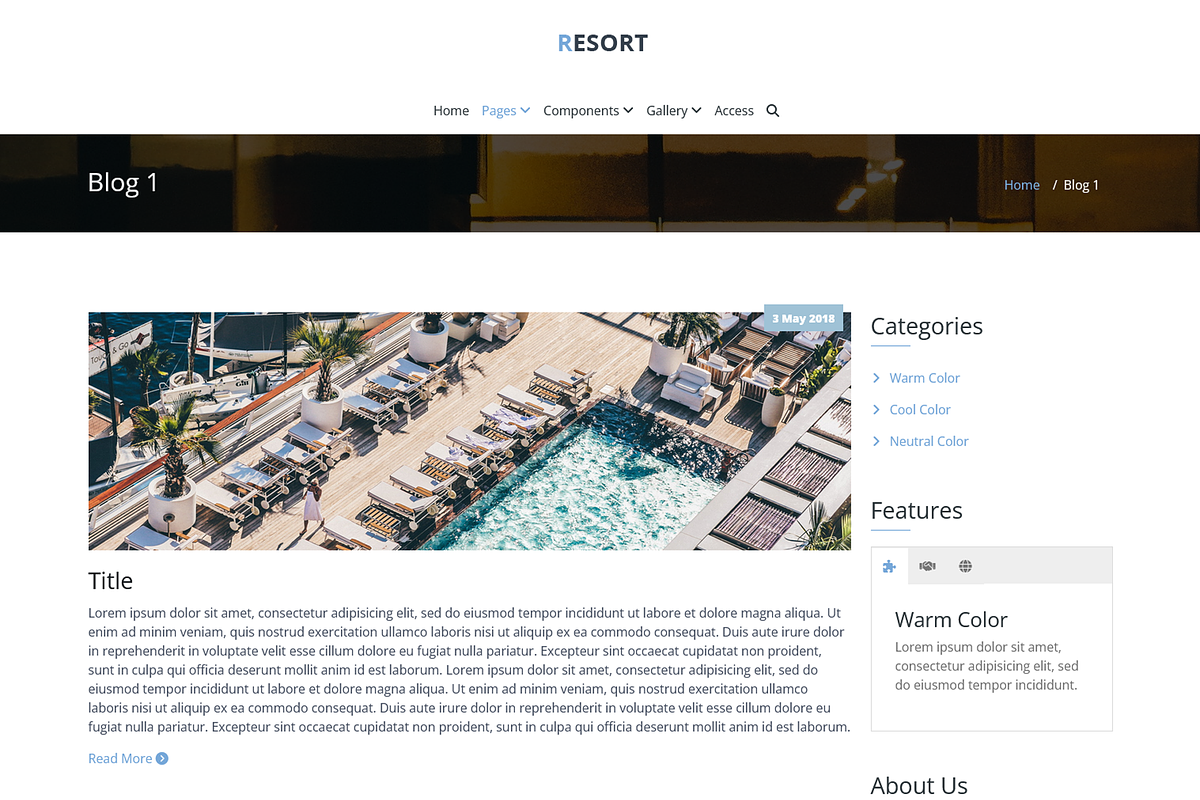 Resort - Hotel HTML5 Template, a HTML Template by ColorsThemes (Photo 3 of 3)