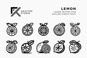 Lemon Vector Icon, an Icon by Akatype Studio