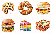 Junk Food Watercolor Clipart, an Illustration by OK Design (Thumbnail 4 of 5)