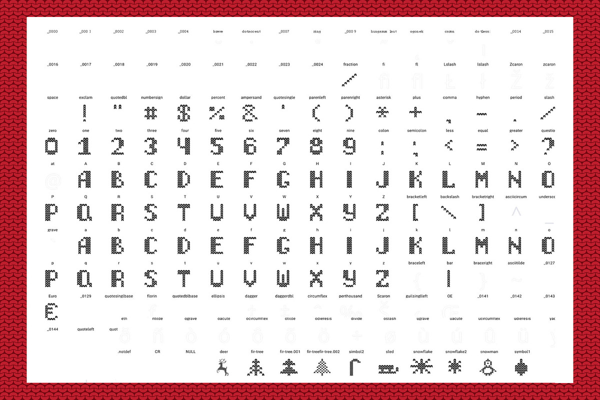 Christmas Knitted Font Web, a Symbol Font by Artolus (Photo 4 of 9)