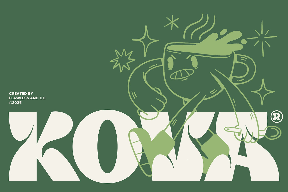 Kova - Playful Display Sans Font, a Font by Flawless And Co (Photo 1 of 10)