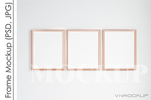 Golden Frames Mockup PSD JPG