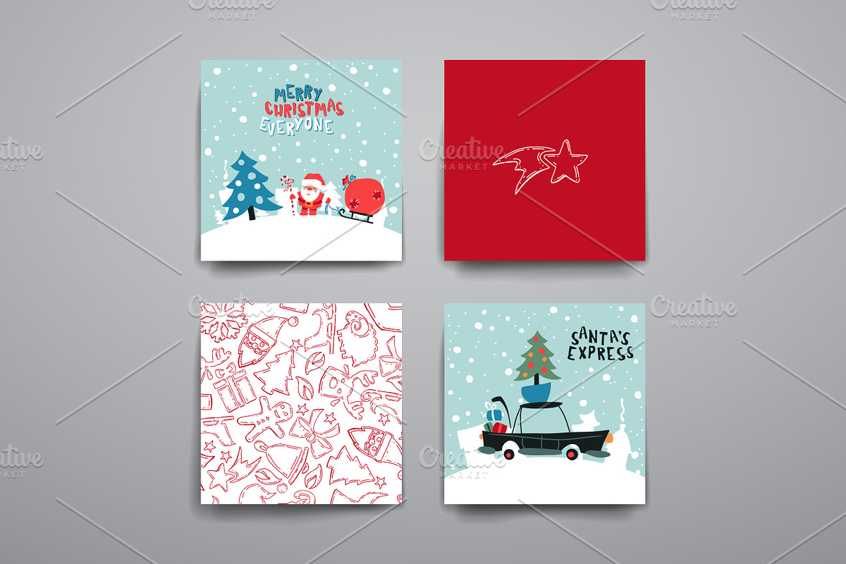 Merry Christmas Card Templates, a Card Template by Palau (Photo 1 of 13)