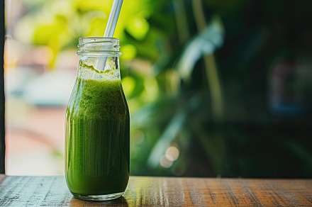 A refreshing green smoothie made wit, a Photo by Iftikhar Alam