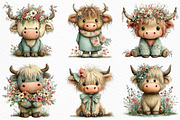 Whimsical Spring Highland Cow PNG, an Illustration by Craft Nest (Thumbnail 3 of 11)