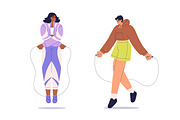 People jump with skipping rope set, a Person Illustration by Good Studio (Thumbnail 5 of 7)