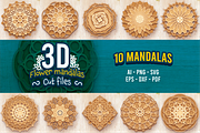 10 - 3D Flower Mandalas Collection, an Object Graphic by Arshad Ali (Thumbnail 2 of 18)