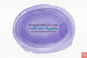 Watercolor Clipart Call me Purple, a Texture Graphic by LittleAcornGraphics (Thumbnail 4 of 9)
