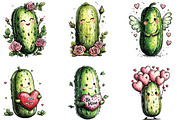 Whimsical Funny Pickle Valentine PNG, an Illustration by CraftArtStudio (Thumbnail 4 of 5)