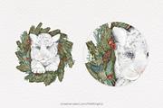 Tiger Christmas Wreath Watercolour, an Illustration by PawGraphic (Thumbnail 2 of 12)