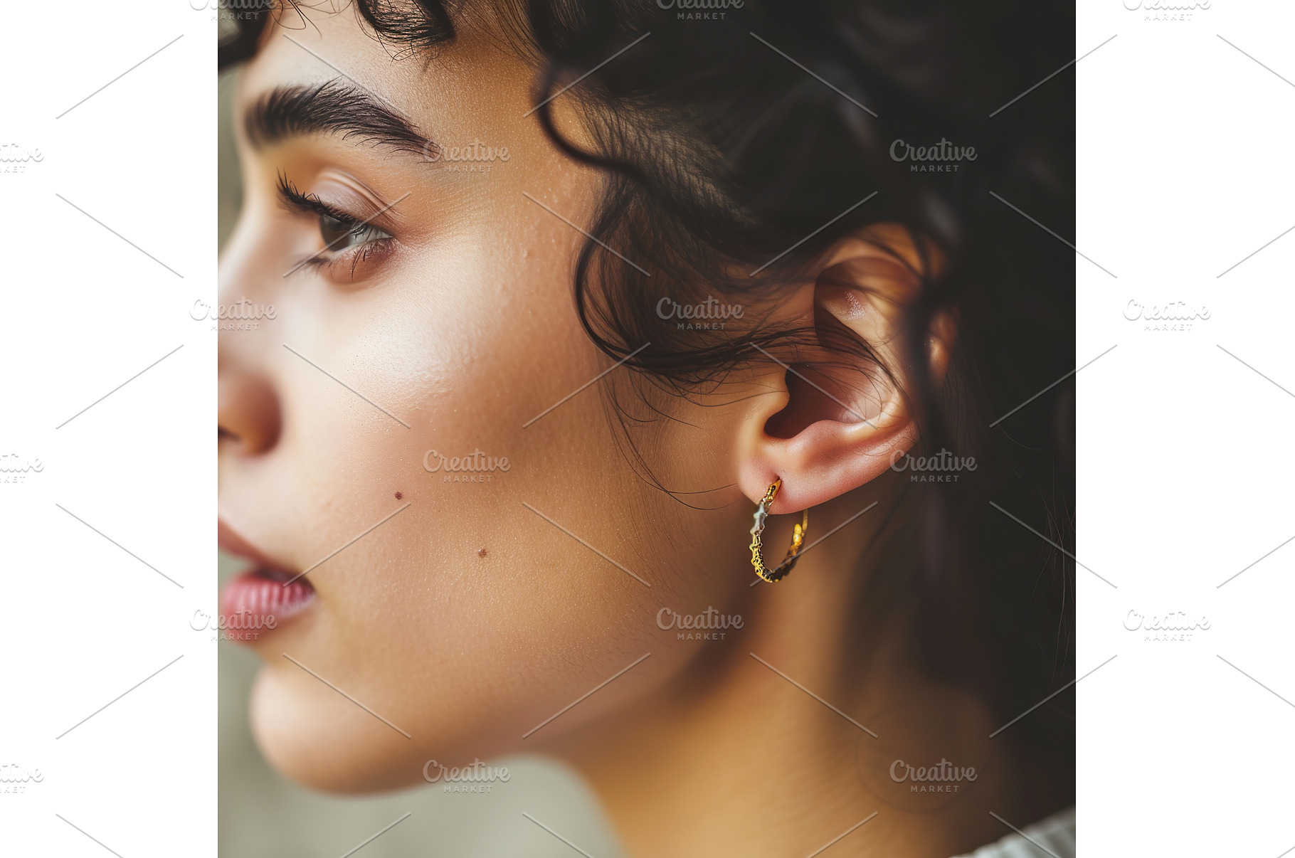 Profile portrait of woman with curly, a Beauty & Fashion Photo by Lermont51