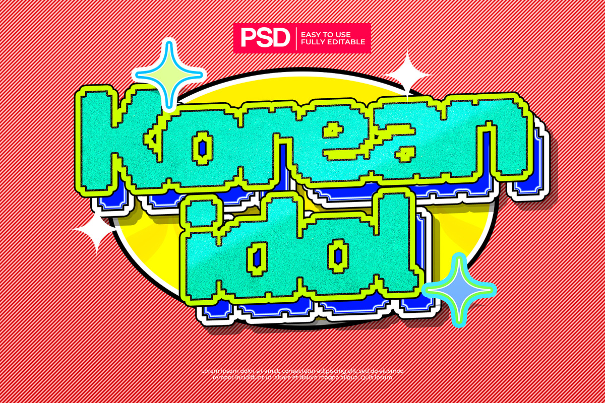 K-Pop y2k Editable Text Effects Pack