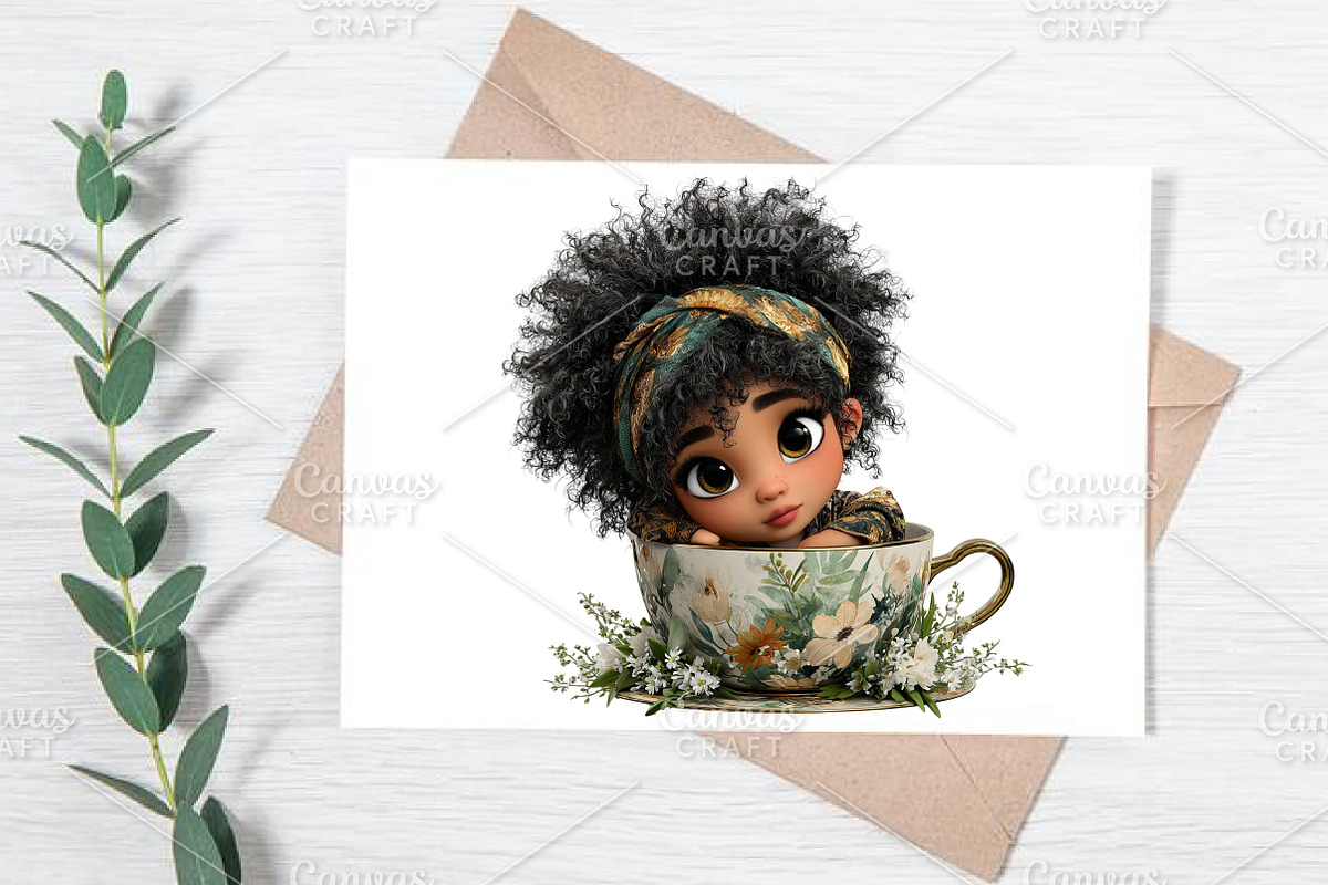 Whimsical Black Afro Girl Clipart, an Illustration by Canvas Craft (Photo 6 of 7)