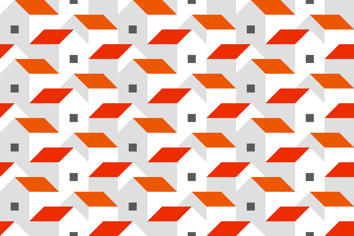 House with red roof pattern, a Pattern Graphic by Evgeniya Dzhumm (Photo 1 of 2)