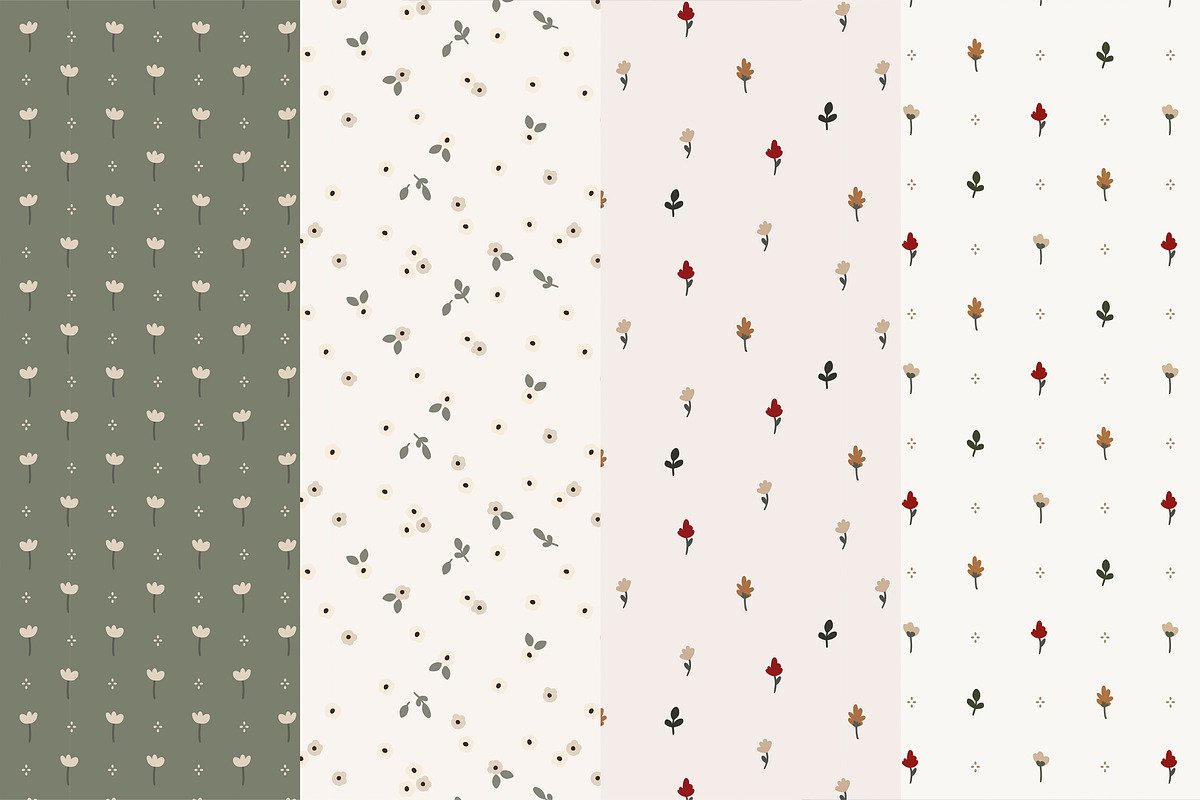 Mathilda Seamless Floral Patterns, a Pattern Graphic by Emilie Cliche (Photo 6 of 9)