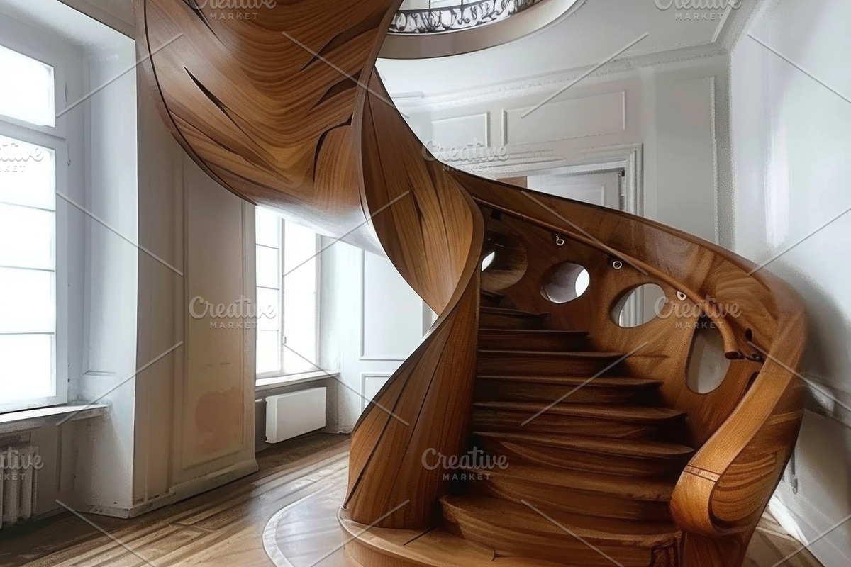 69 Spiral wooden staircases, an Architecture Photo by Handmadefont (Photo 44 of 73)