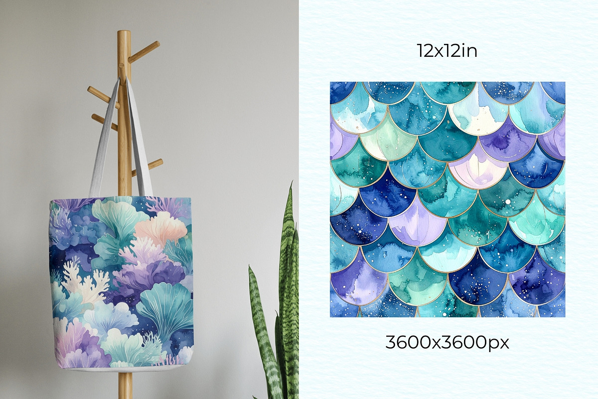 Mermaidcore Seamless Patterns, a Pattern Graphic by Anna Design Studio (Photo 6 of 7)