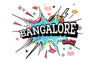 Bangalore Comic Text In Pop Art