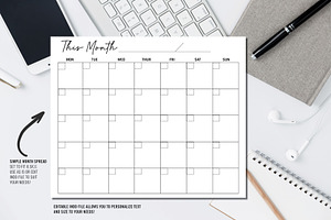 EDITABLE Weekly & Monthly Planner