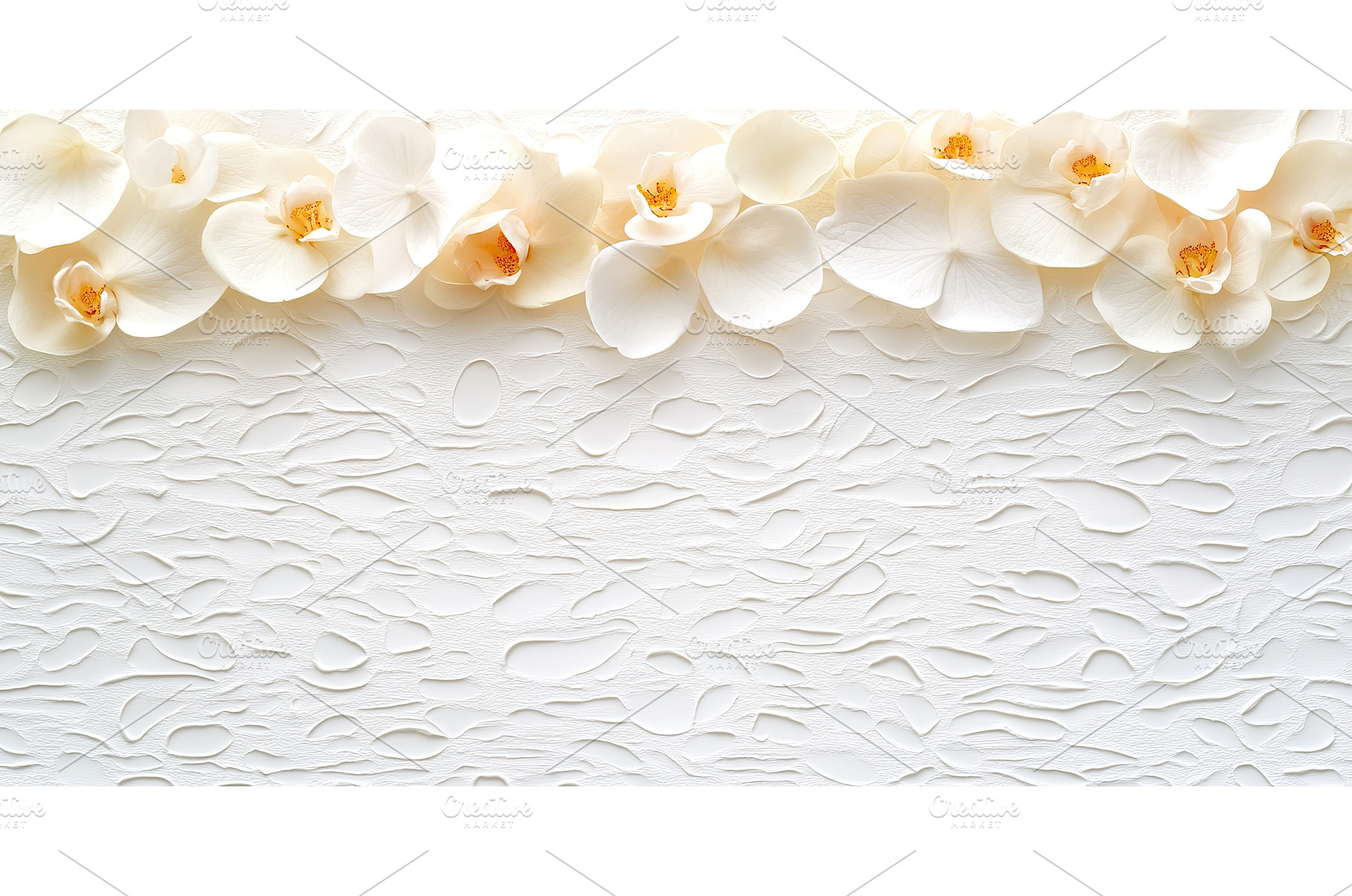 Elegant white orchids on textured, a Background Photo by Lermont51
