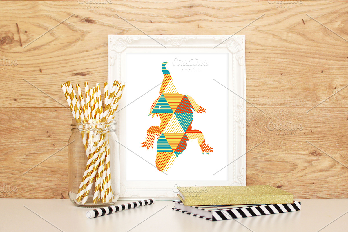 Frame Mock Up with White and Gold, a Print Template by ConfettiBears (Photo 2 of 2)