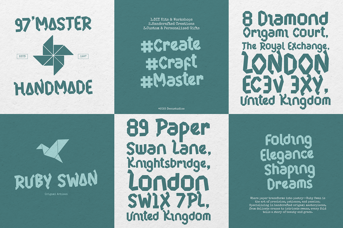 Origraph | Origami Font, a Font by Denustudios