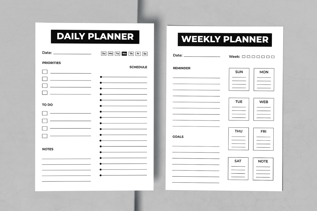 Daily and Weekly Planner Design, a Stationery Template by MightyDesign (Photo 1 of 6)