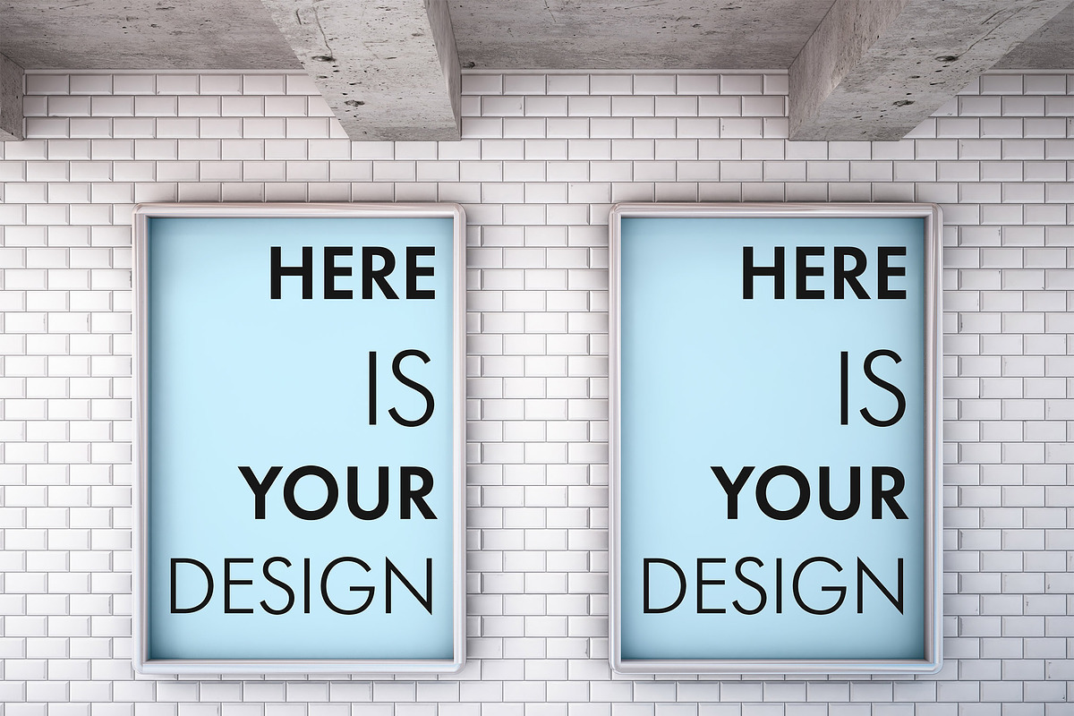 Mockup billboards in the subway, a Print Template by FilL239 (Photo 2 of 6)