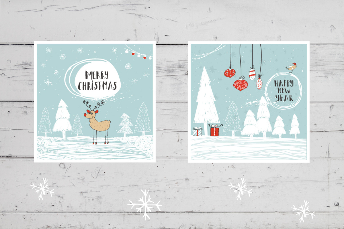 6 Christmas cards with lettering, a Decorative Illustration by UTM Studio (Photo 2 of 3)