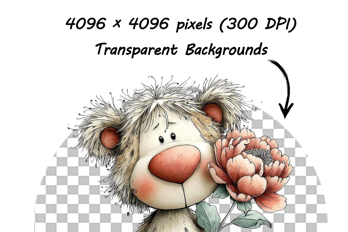 Whimsical Teddy Bear Birthday PNG, an Illustration by one-touch (Photo 18 of 18)