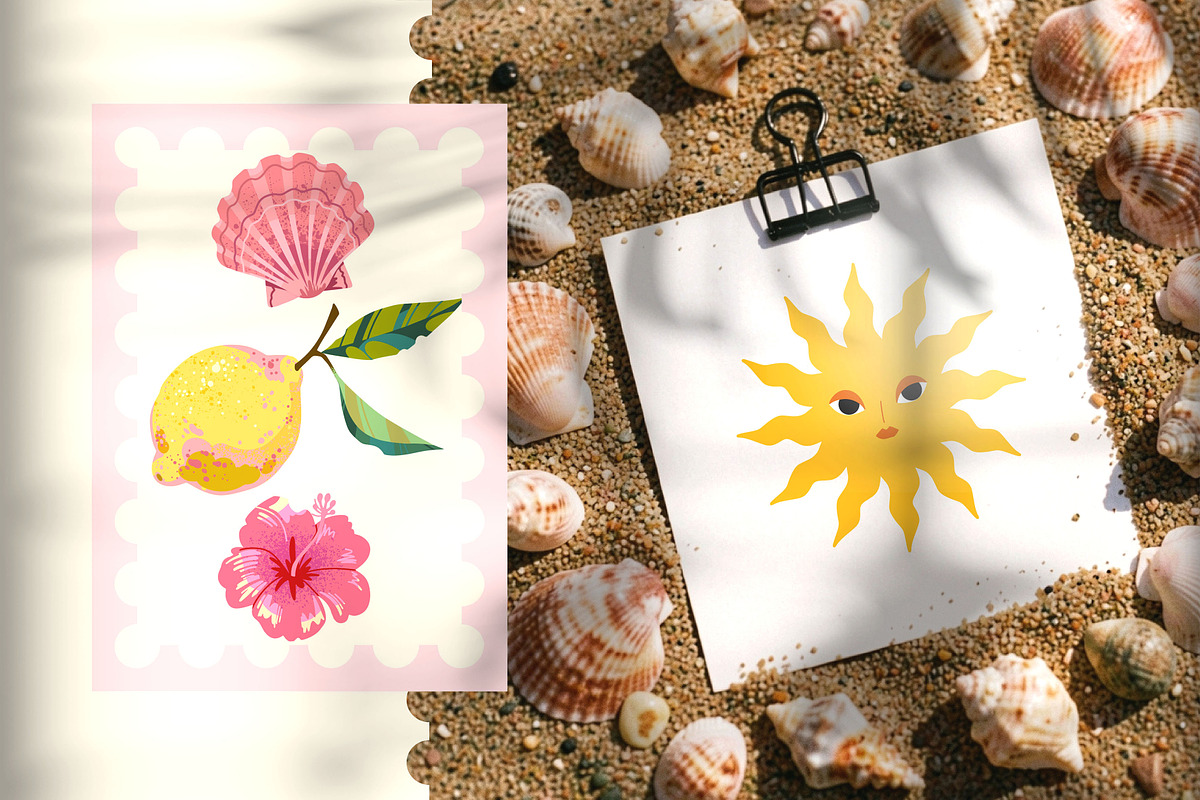 Summer Paradise Clip Art, a Seasonal Illustration by UnaAnya (Photo 4 of 7)
