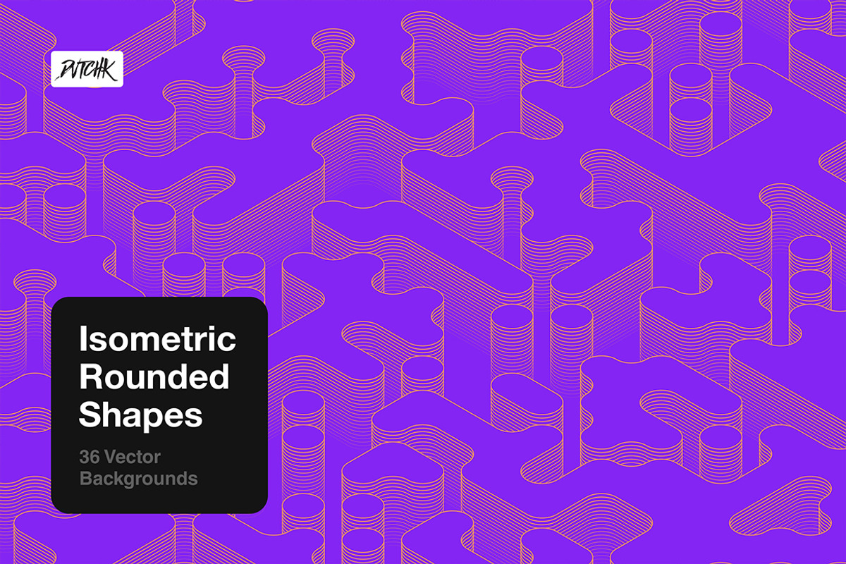 Isometric Rounded Shapes, a Background Graphic by dvtchk (Photo 11 of 15)