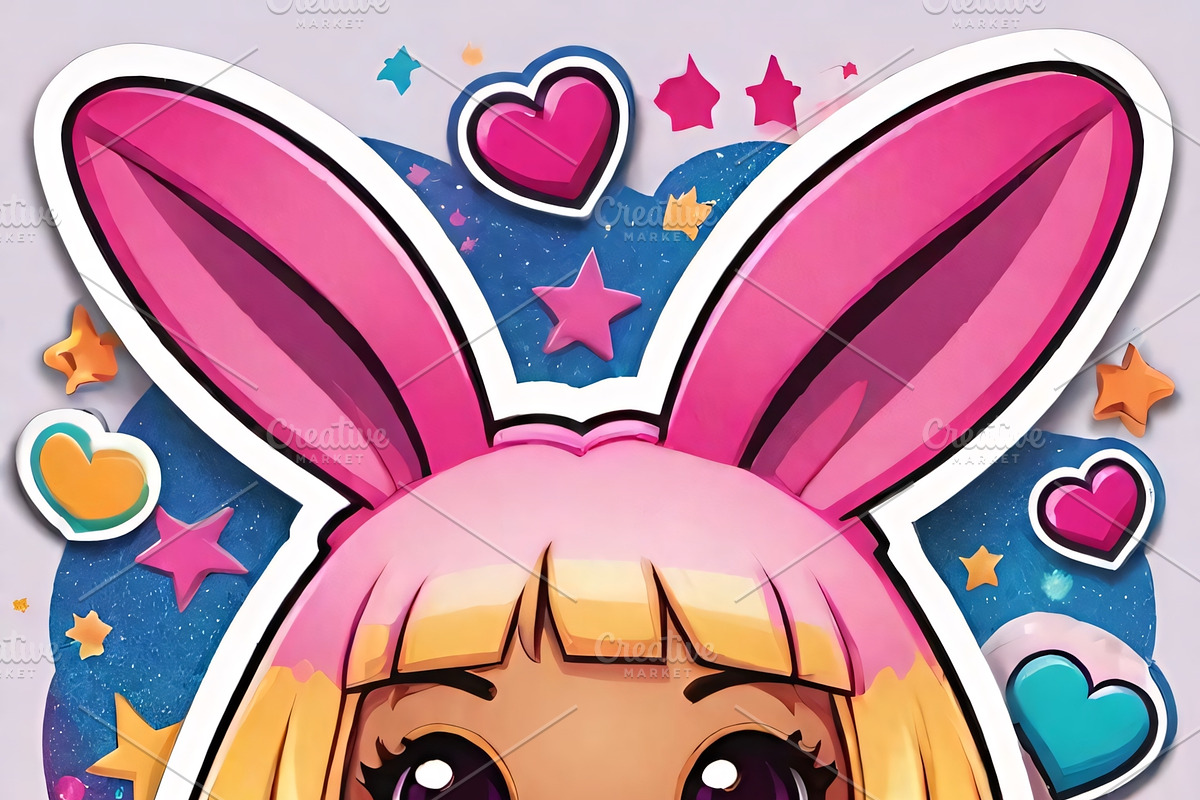 Kawaii Girl Stickers & Illustrations, an Illustration by ETARA by Mea Hau (Photo 11 of 16)