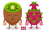 Dragon Fruit & Kiwi Character vector, an Object Graphic by MEDZ (Thumbnail 2 of 3)