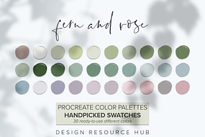 Fern And Rose Procreate Palette