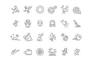 Linear Space Icons. Telescope