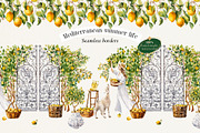 Watercolor Mediterranean summer life, a Decorative Illustration by Pamyatka Shop (Thumbnail 12 of 25)