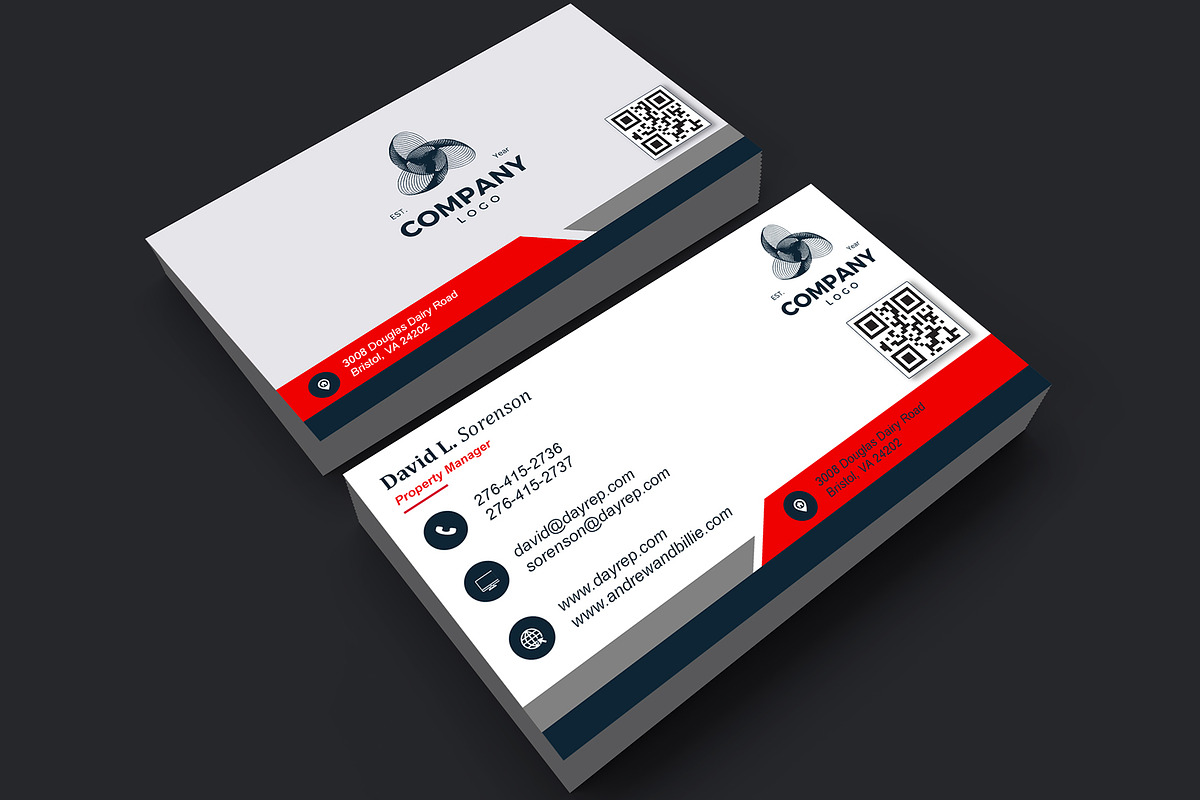 Bold Real Estate Business Card PSD preview 3