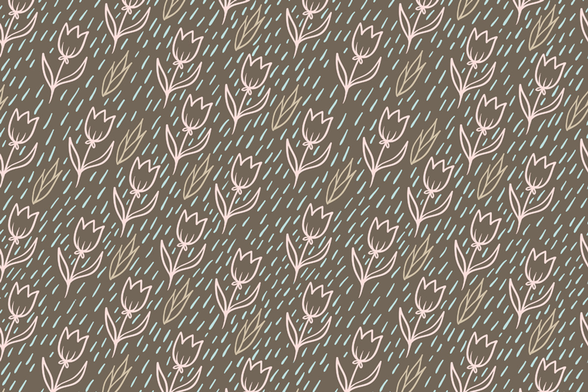 Set of simple floral patterns preview 2