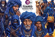 Berber Tuareg Man clipart set, a Person Illustration by ThatsDesignArt (Thumbnail 1 of 10)