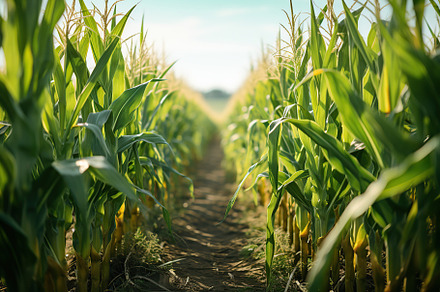Rows of the green corn field, a Nature Photo by AlyaAnd