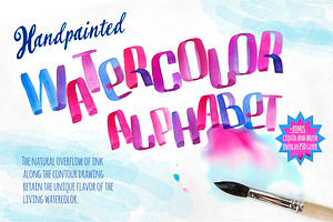 Handpainted Watercolor Alphabet