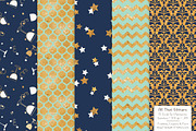 Navy & Mint Gold Foil Digital Papers, a Pattern Graphic by Amanda Ilkov (Thumbnail 4 of 4)